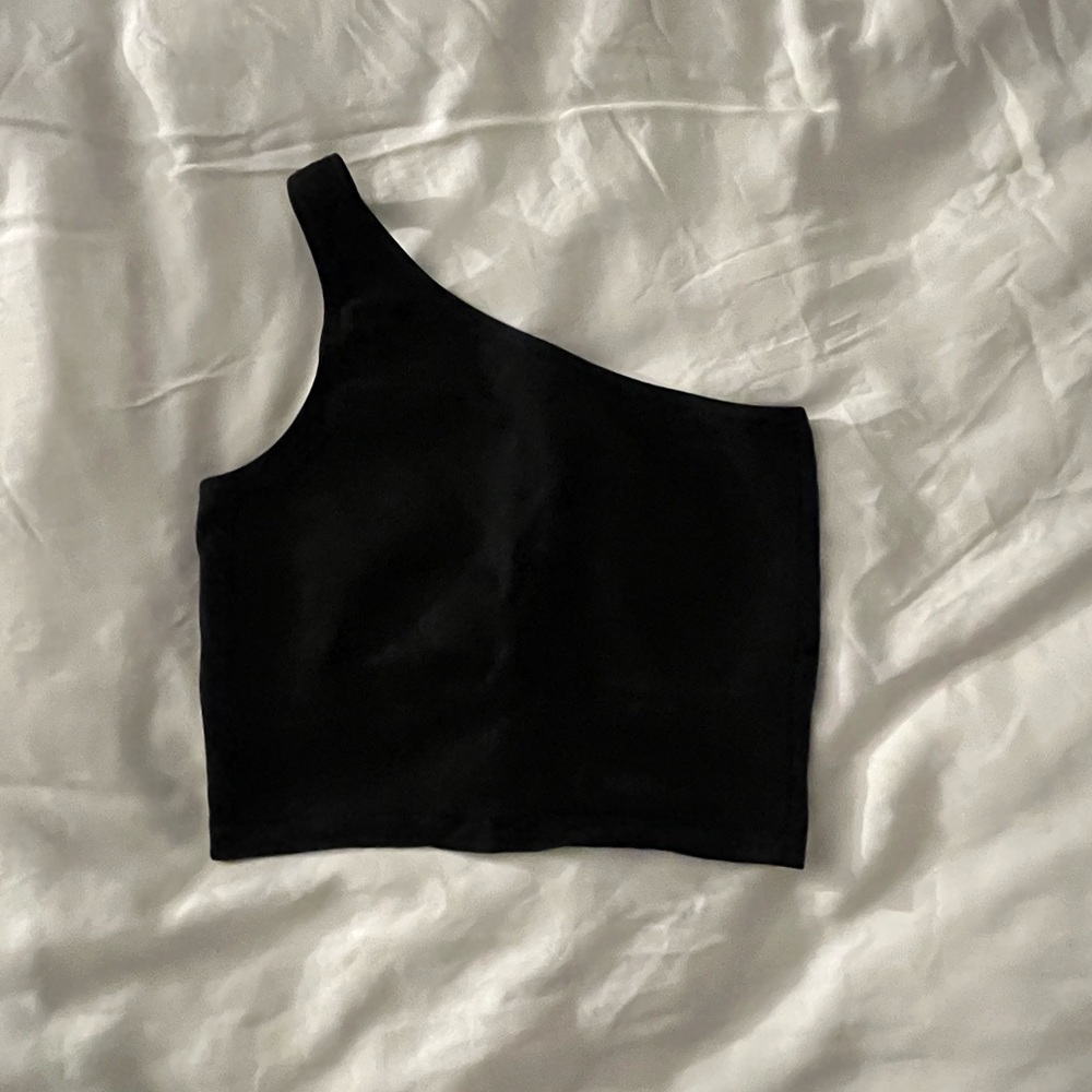 Athleta Black One-Shoulder Top